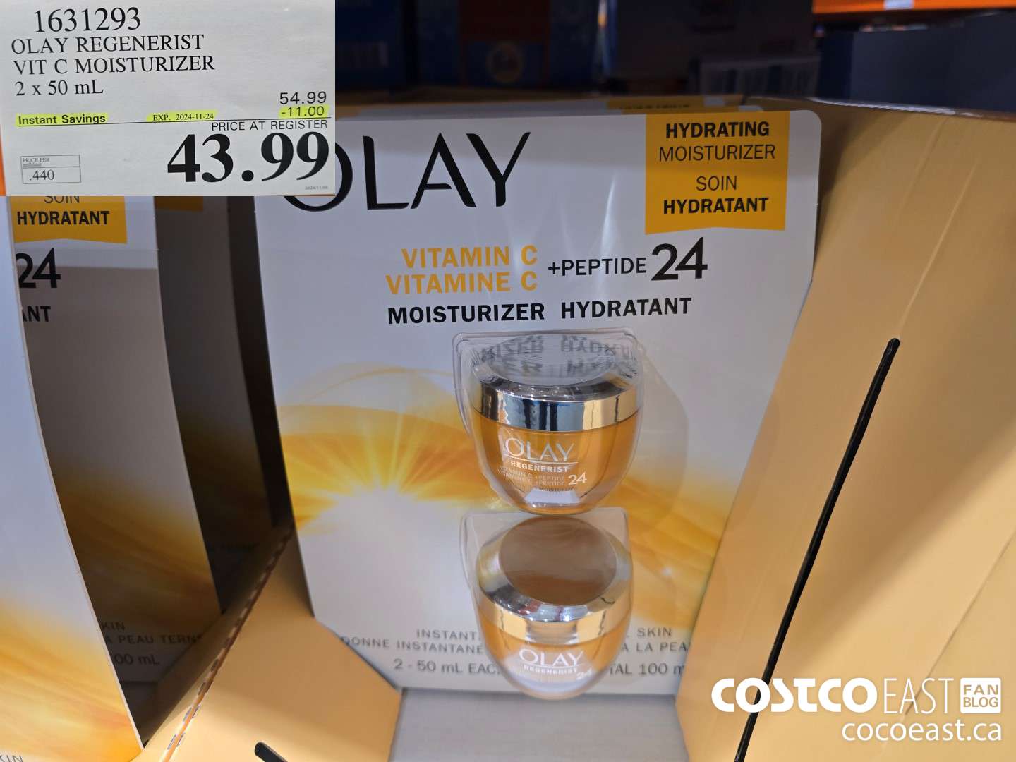 1631293 OLAY VIT C MOISTURIZER 2 x 50 mL ($11.00 INSTANT SAVINGS EXPIRES ON 2032-11-24) $43.99