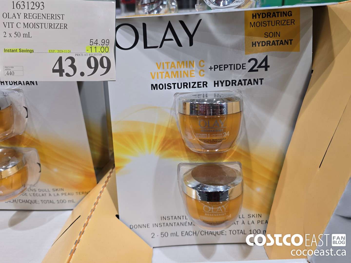 1631293 OLAY VIT C MOISTURIZER 2 x 50 mL ($11.00 INSTANT SAVINGS EXPIRES ON 2032-11-24) $43.99