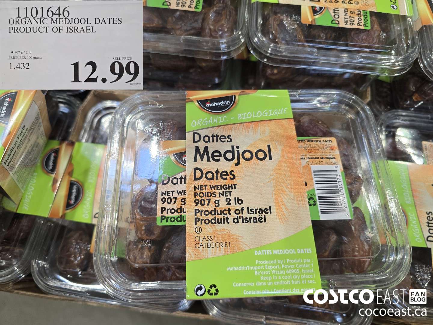 1101646 ORGANIC MEDJOOL DATES PRODUCT OF ISRAEL $12.99