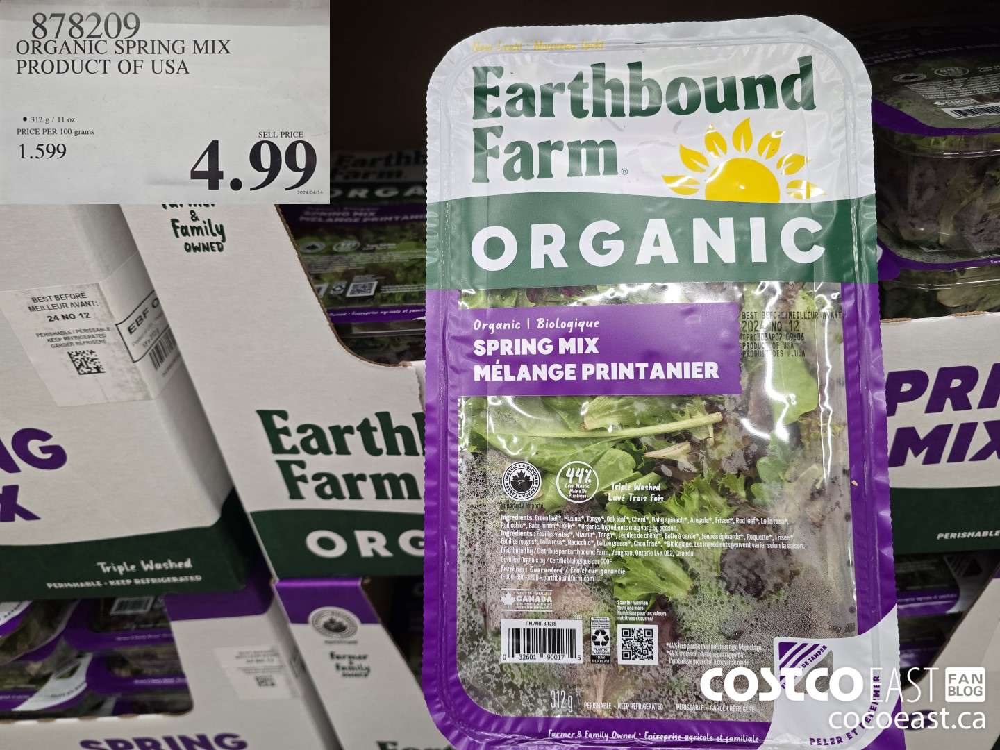 878209 ORGANIC SPRING MIX PRODUCT OF USA $4.99