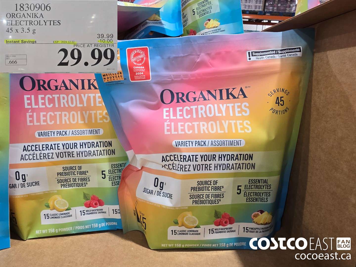 1830906 ORGANIKA ELECTROLYTES 45 x 3.5 g ($10.00 INSTANT SAVINGS EXPIRES ON 2024-12-22) $29.99