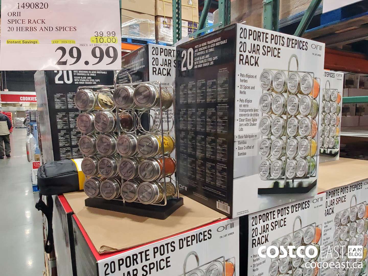 1490820 ORII SPICE RACK 20 HERBS AND SPICES ($10.00 INSTANT SAVINGS EXPIRES ON 2023-12-01) $29.99