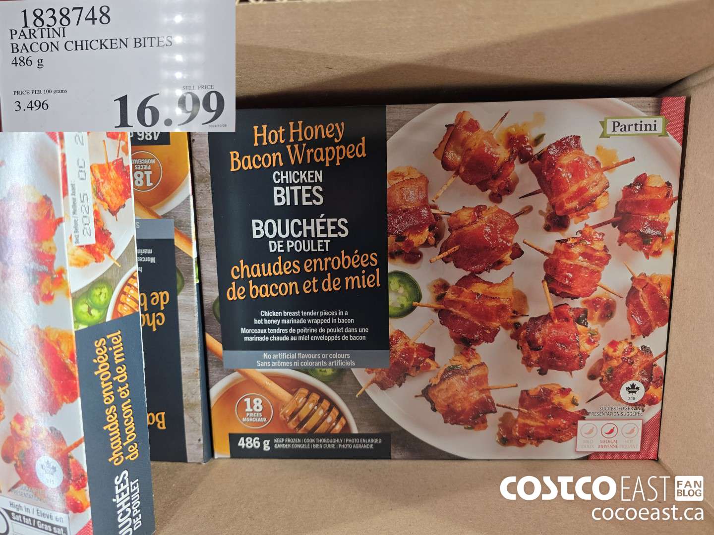 1838748 PARTINI BACON CHICKEN BITES 486 g $16.99