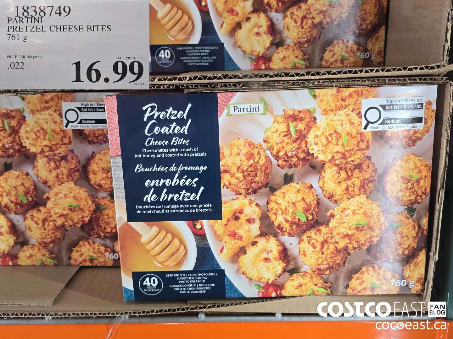 1838749 PARTINI PRETZEL CHEESE BITES 761 g $16.99