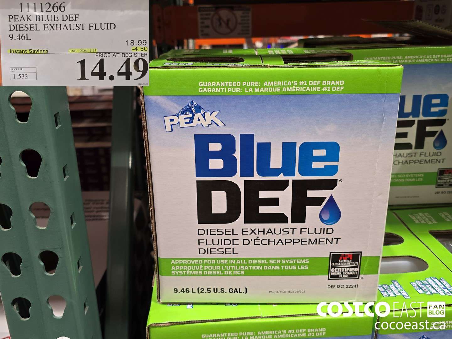 1111266 PEAK BLUE DEF DIESEL EXHAUST FLUID 9.46L ($4.50 INSTANT SAVINGS EXPIRES ON 2024-11-13) $14.49