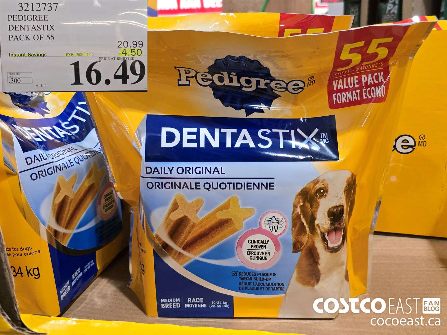 3212737 PEDIGREE DENTASTIX PACK OF 55 ($4.50 INSTANT SAVINGS EXPIRES ON 2024-11-10) $16.49