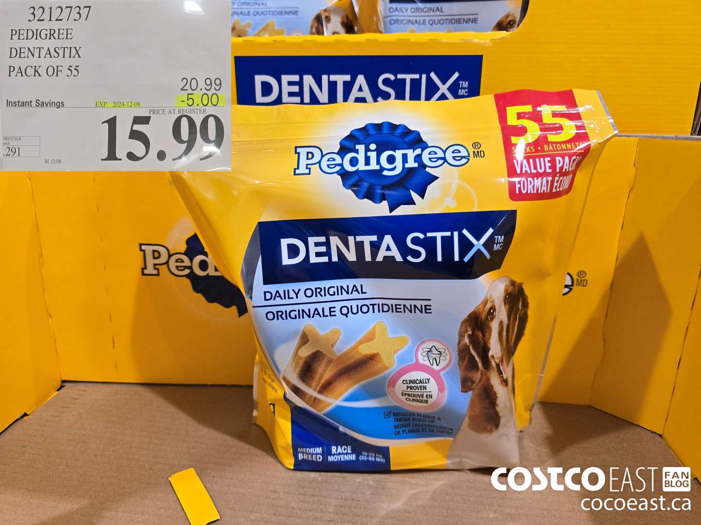 3212737 PEDIGREE DENTASTIX PACK OF 55 ($5.00 INSTANT SAVINGS EXPIRES ON 2024-12-08) $15.99