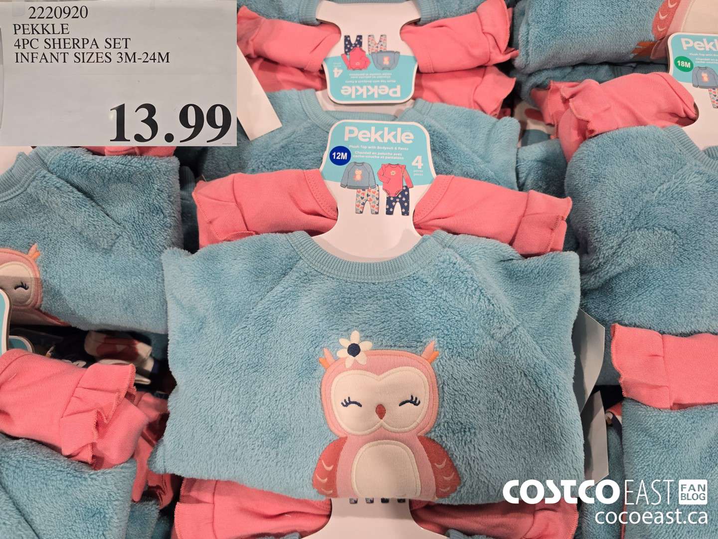 2220920 PEKKLE 4PC SHERPA SET INFANT SIZES 3M-24M $13.99