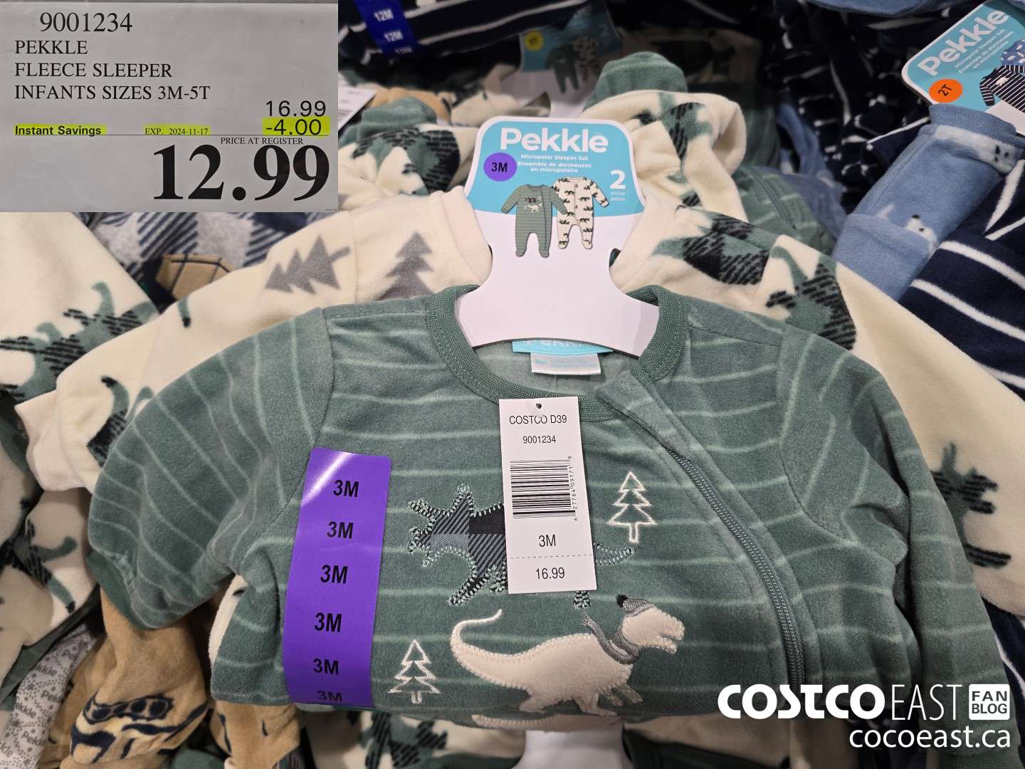 9001234 PEKKLE FLEECE SLEEPER INFANTS SIZES 3M-5T ($4.00 INSTANT SAVINGS EXPIRES ON 2024-11-17) $12.99