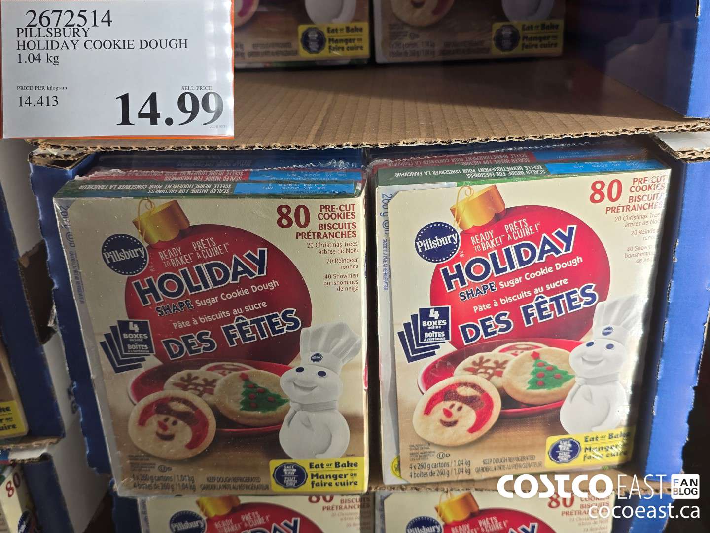 2672514 PILLSBURY HOLIDAY COOKIE DOUGH 1.04 kg $14.99