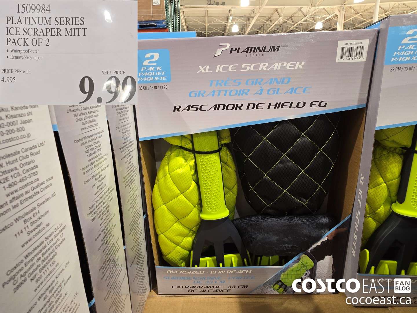 1509984 PLATINUM SERIES ICE SCRAPER MITT PACK OF 2 $9.99