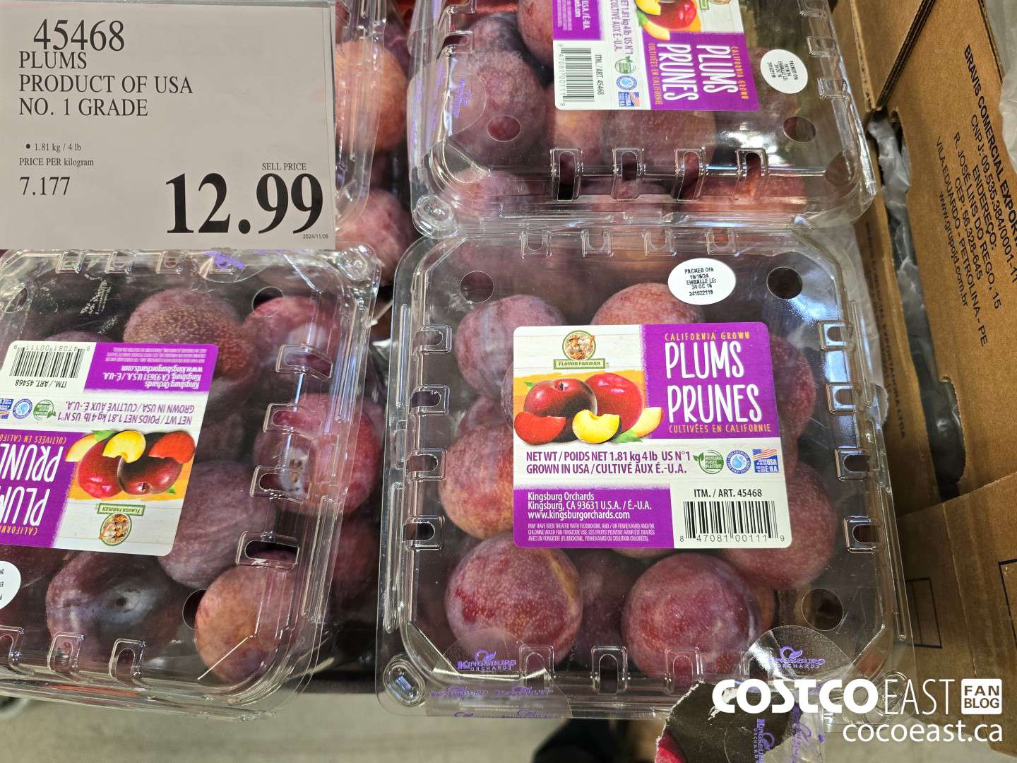 45468 PLUMS PRODUCT OF USA NO.1 GRADE $12.99