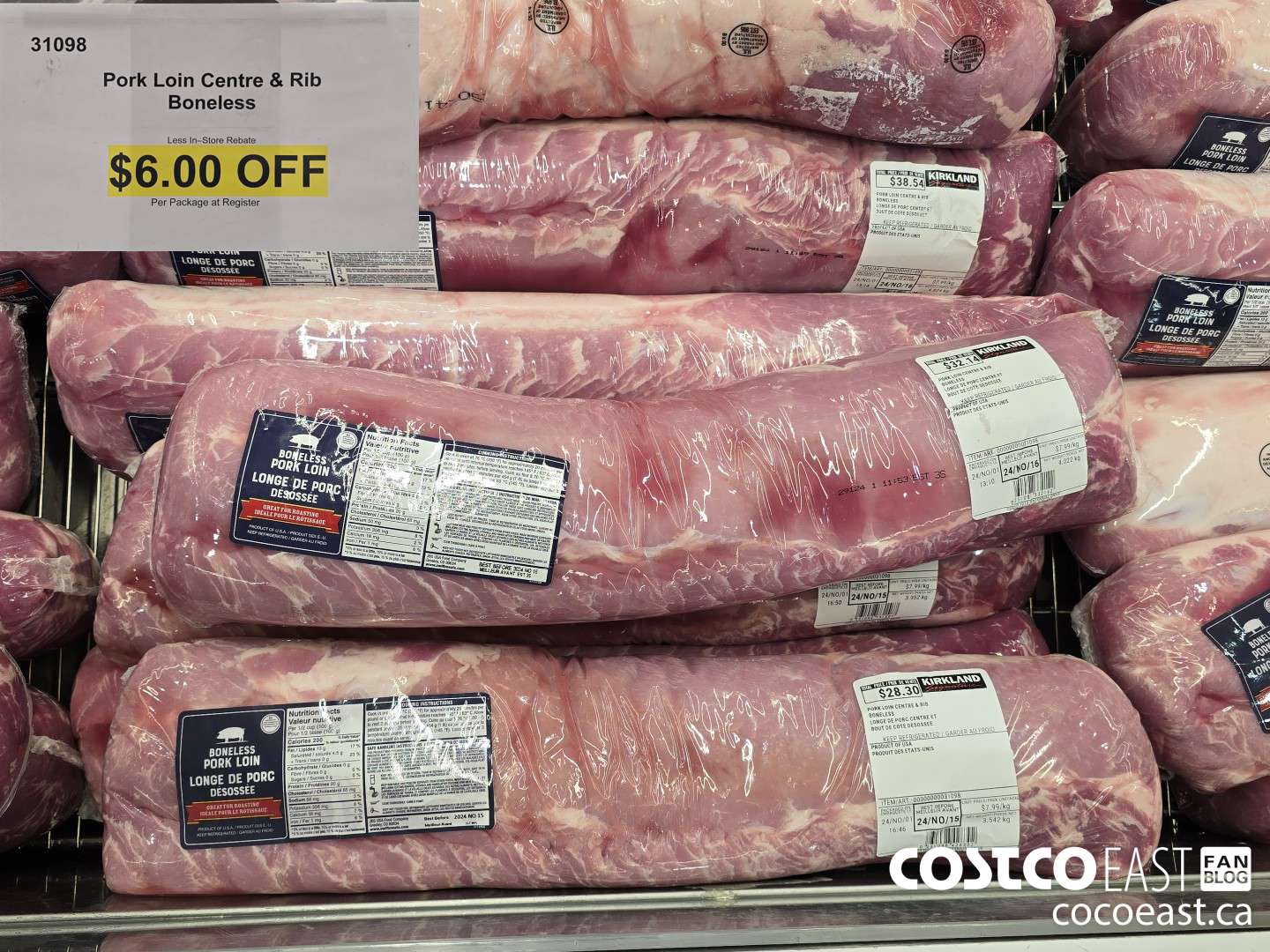 31098 PORK LOIN CENTRE & RIB BONELESS ($6.00 INSTANT SAVINGS)