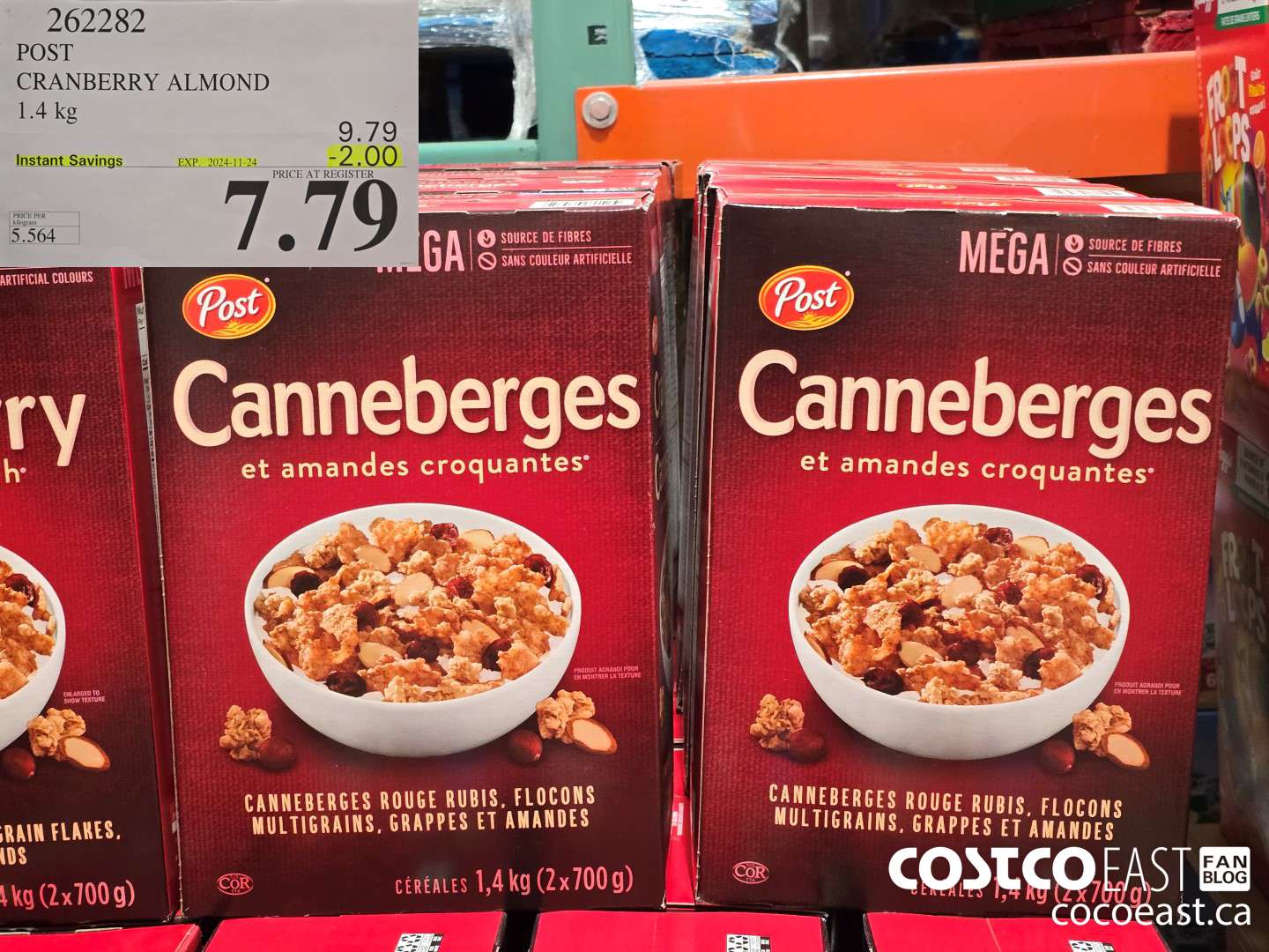 262282 POST CRANBERRY ALMOND 1.4 KG ($2.00 INSTANT SAVINGS EXPIRES ON 2024-11-24) $7.79