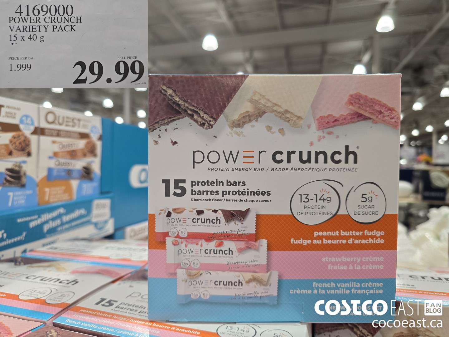 416900 POWER CRUNCH VARIETY PACK 15 x 40 g $29.99