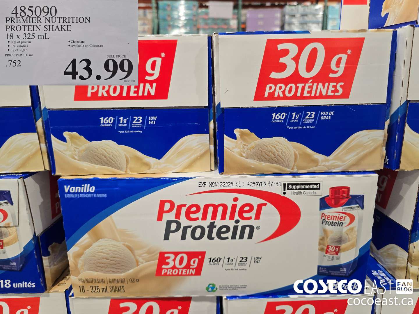 485090 PREMIER NUTRITION PROTEIN SHAKE 18 x 325 mL $43.99