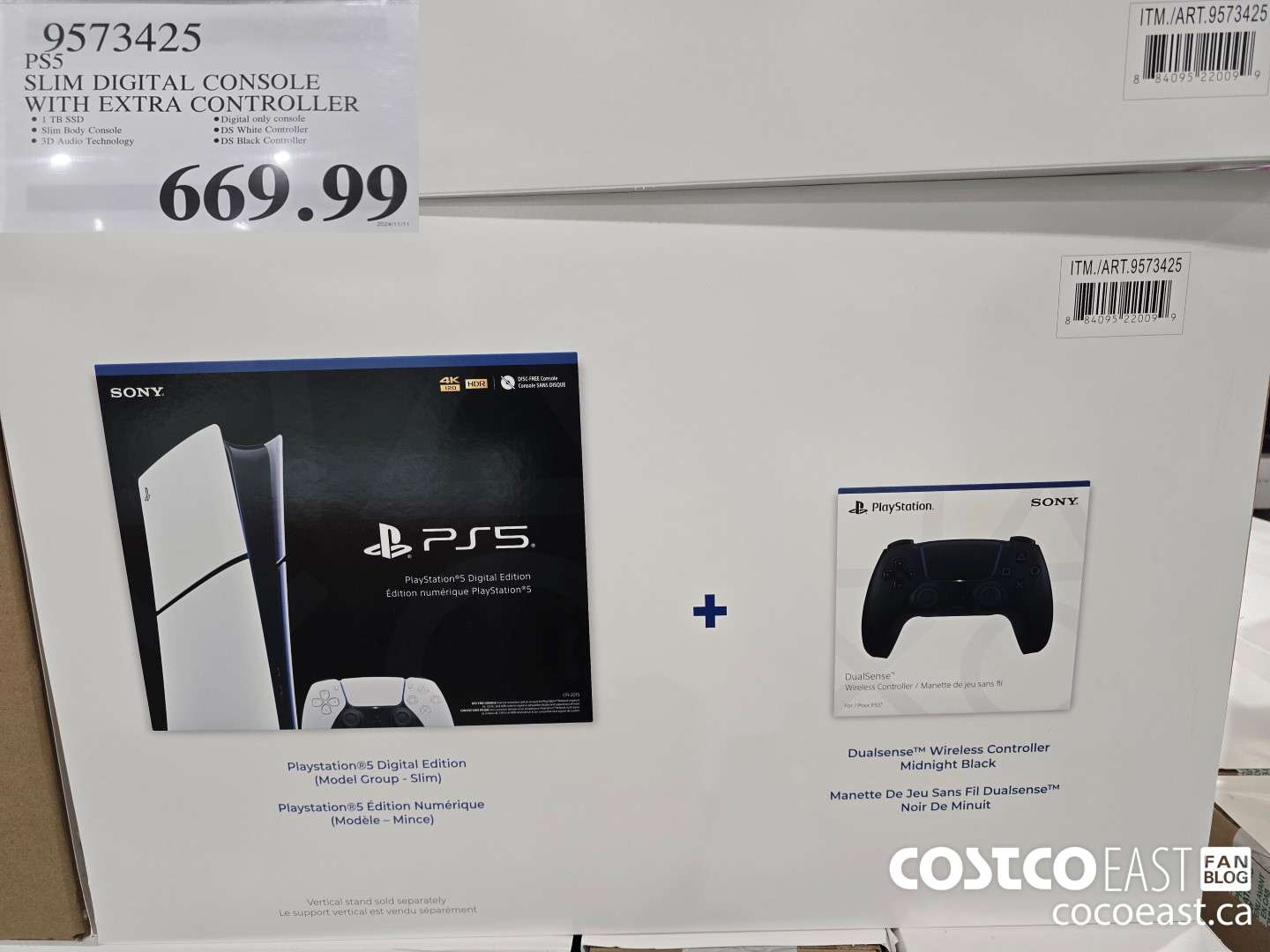 9573425 PS5 SLIM DIGITAL CONSOLE WITH EXTRA CONTROLLER $669.99