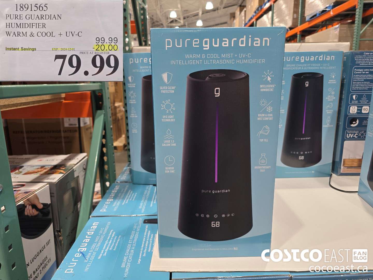 1891565 PUREGUARDIAN HUMIDIFIER WARM & COOL + UV-C ($20.00 INSTANT SAVINGS EXPIRES ON 2024-12-01) $79.99
