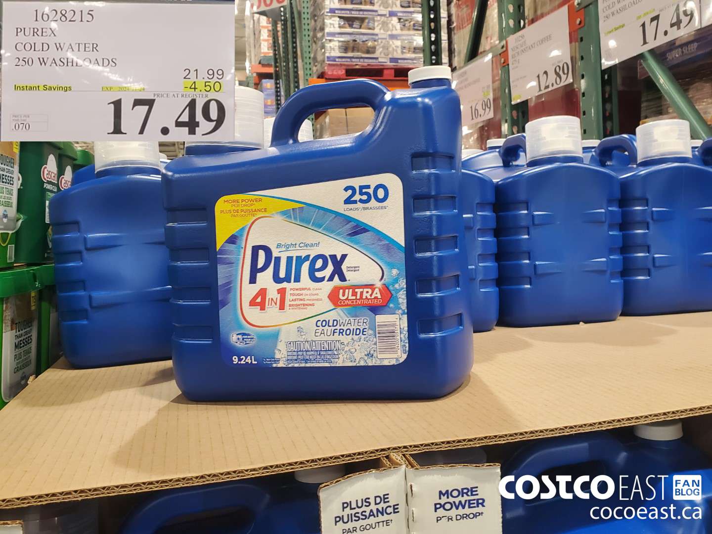 1628215 PUREX COLD WATER 250 washloads ($4.50 INSTANT SAVINGS EXPIRES ON 2024-11-24) $17.49