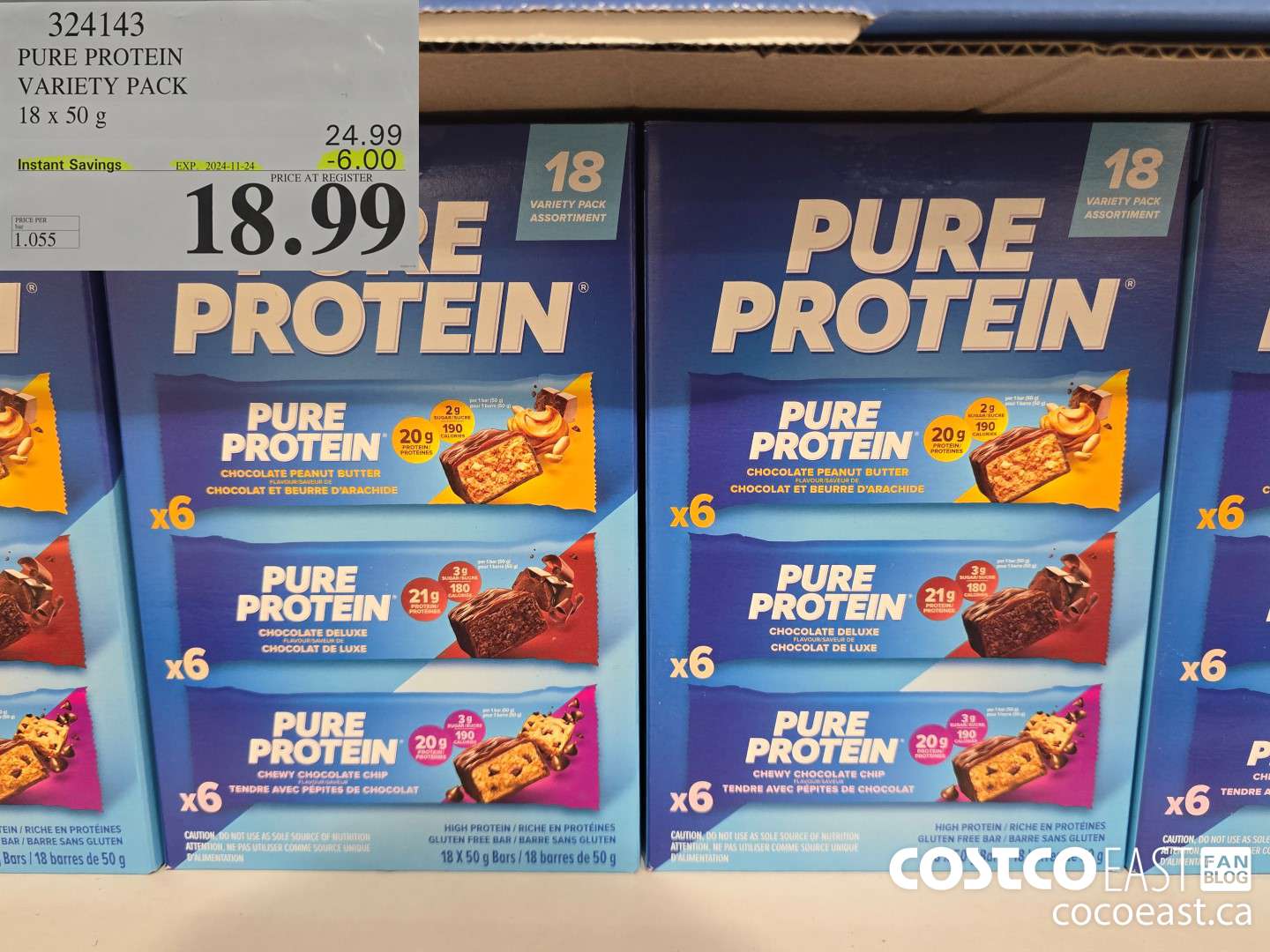 324143 PURE PROTEIN VARIETY PACK18x50G ($6.00 INSTANT SAVINGS EXPIRES ON 2024-11-24) $18.99