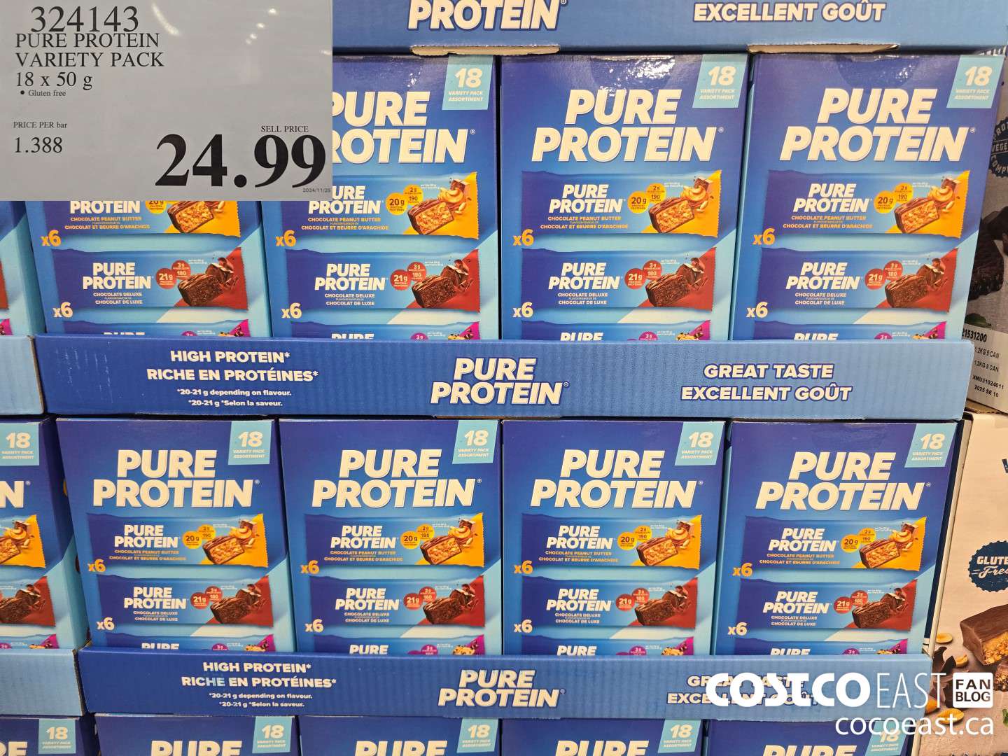 324143 PURE PROTEIN VARIETY PACK 18 x 50G $24.99