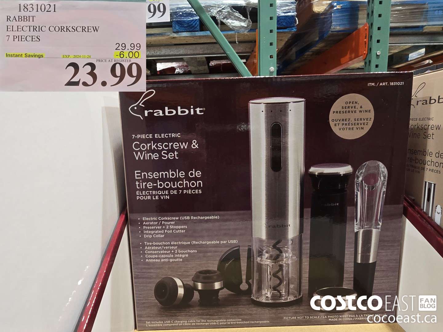 1831021 RABBIT ELECTRIC CORKSCREW 7 PIECES ($6.00 INSTANT SAVINGS EXPIRES ON 2024-11-24) $23.99