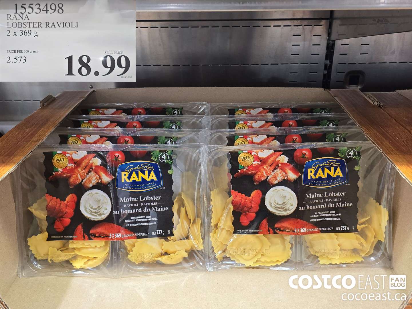 1553498 RANA LOBSTER RAVIOLI 2 x 369 g $18.99