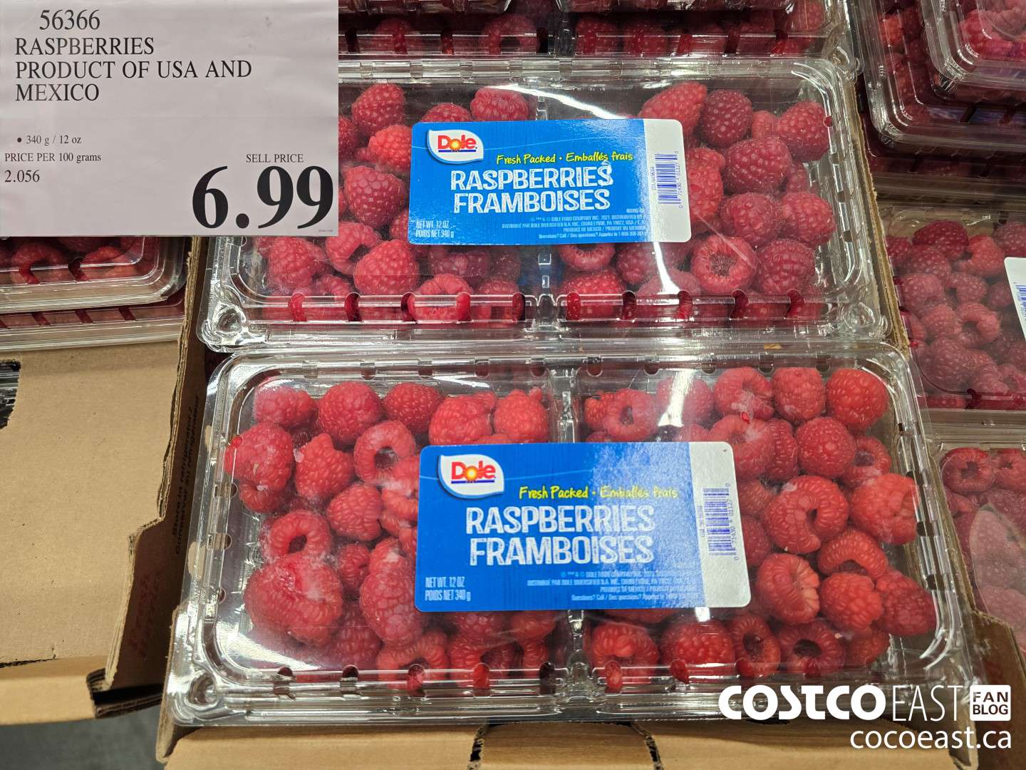56366 RASPBERRIES PRODUCT OF USA AND MEXICO $6.99
