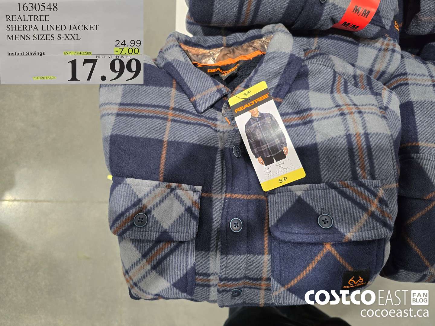 1630548 REALTREE SHERPA LINED JACKET MENS SIZES S-XXL ($7.00 INSTANT SAVINGS EXPIRES ON 2024-12-08) $17.99