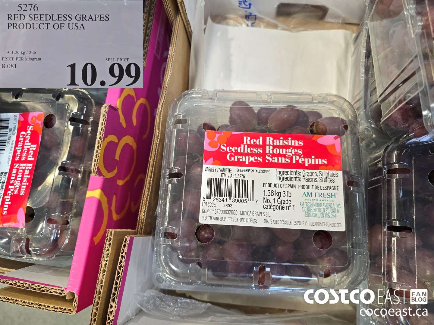 5276 RED SEEDLESS GRAPES PRODUCT OF USA $10.99