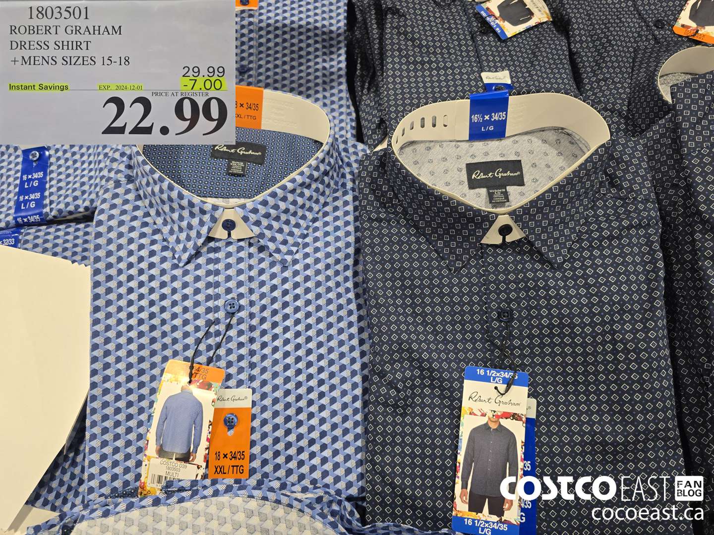 1803501 ROBERT GRAHAM DRESS SHIRT +MENS SIZES 16-17.5 ($7.00 INSTANT SAVINGS EXPIRES ON 2024-12-01) $22.99