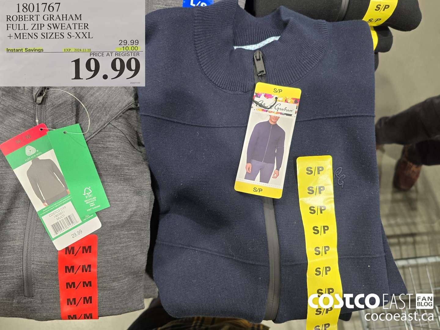 1801767 ROBERT GRAHAM FULL ZIP SWEATER +MENS SIZES S-XXL ($10.00 INSTANT SAVINGS EXPIRES ON 2024-11-10) $19.99