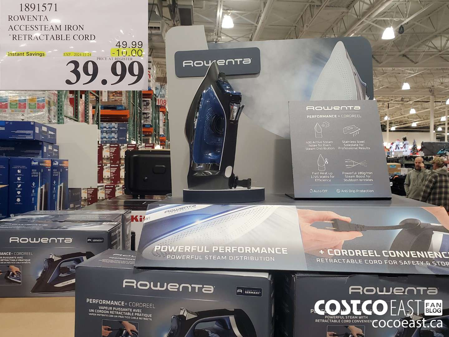 1891571 ROWENTA ACCESSTEAM IRON RETRACTABLE CORD EXP. 2024-11224 ($10.00 INSTANT SAVINGS) $39.99