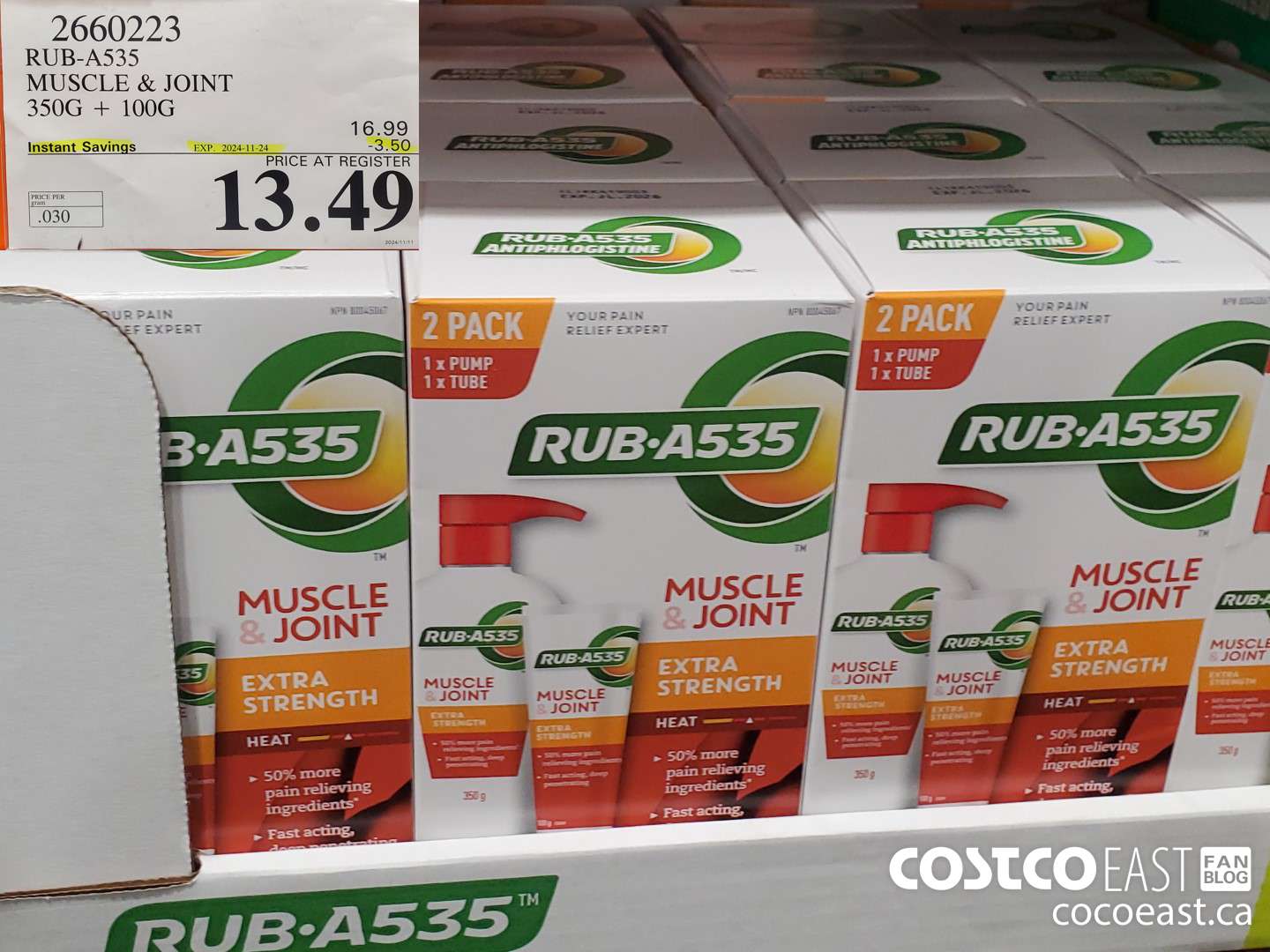 2660223 RUB-A535 MUSCLE & JOINT 350G + 100G ($3.50 INSTANT SAVINGS EXPIRES ON 2024-11-24) $13.49