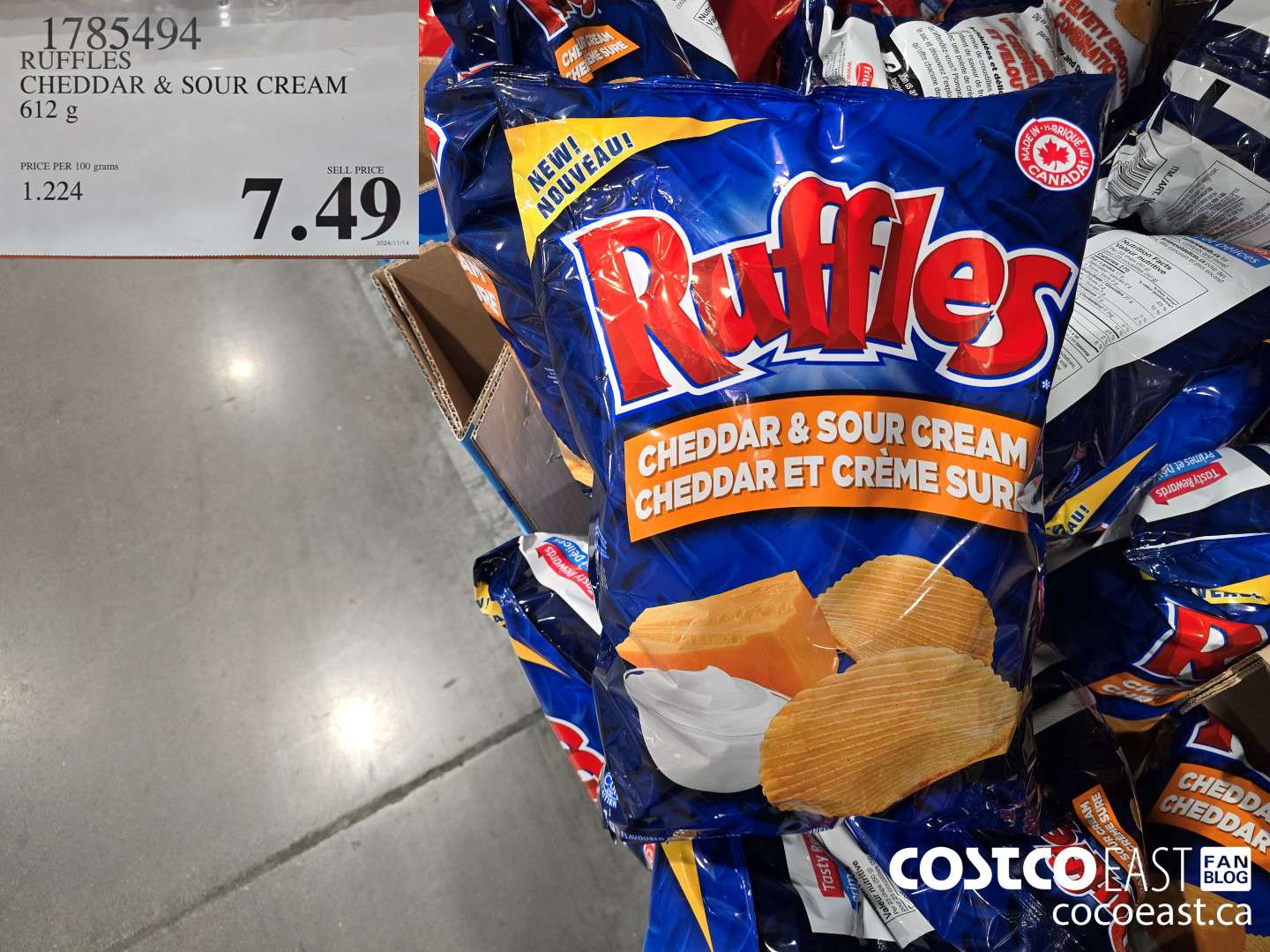 1785494 RUFFLES CHEDDAR & SOUR CREAM 612 g $7.49