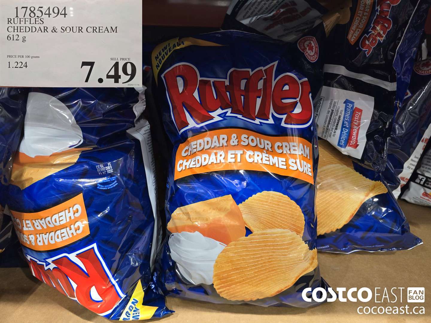 1785494 RUFFLES CHEDDAR & SOUR CREAM 612 g $7.49