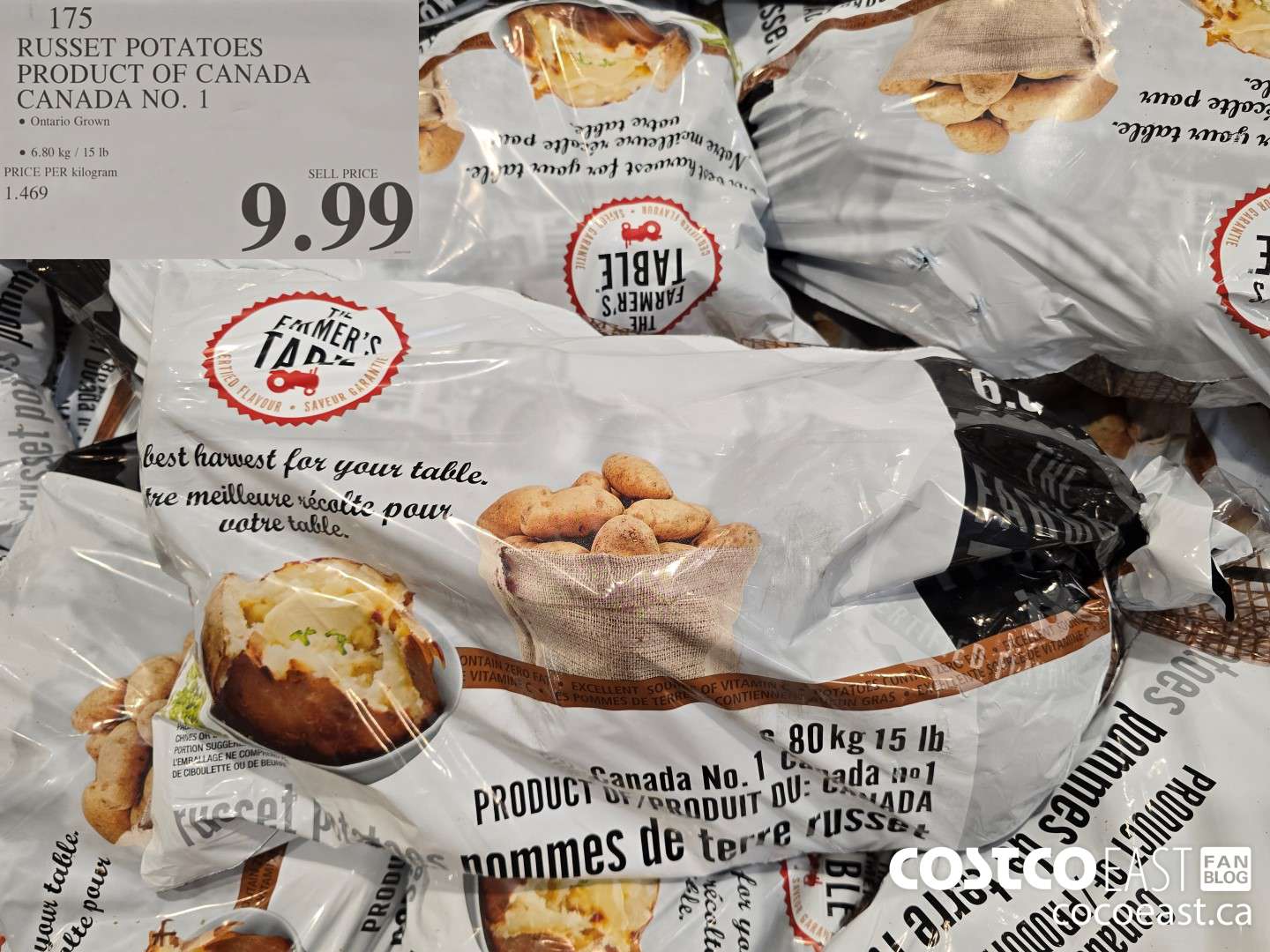 175 RUSSET POTATOES PRODUCT OF CANADA CANADA NO.1 $9.99