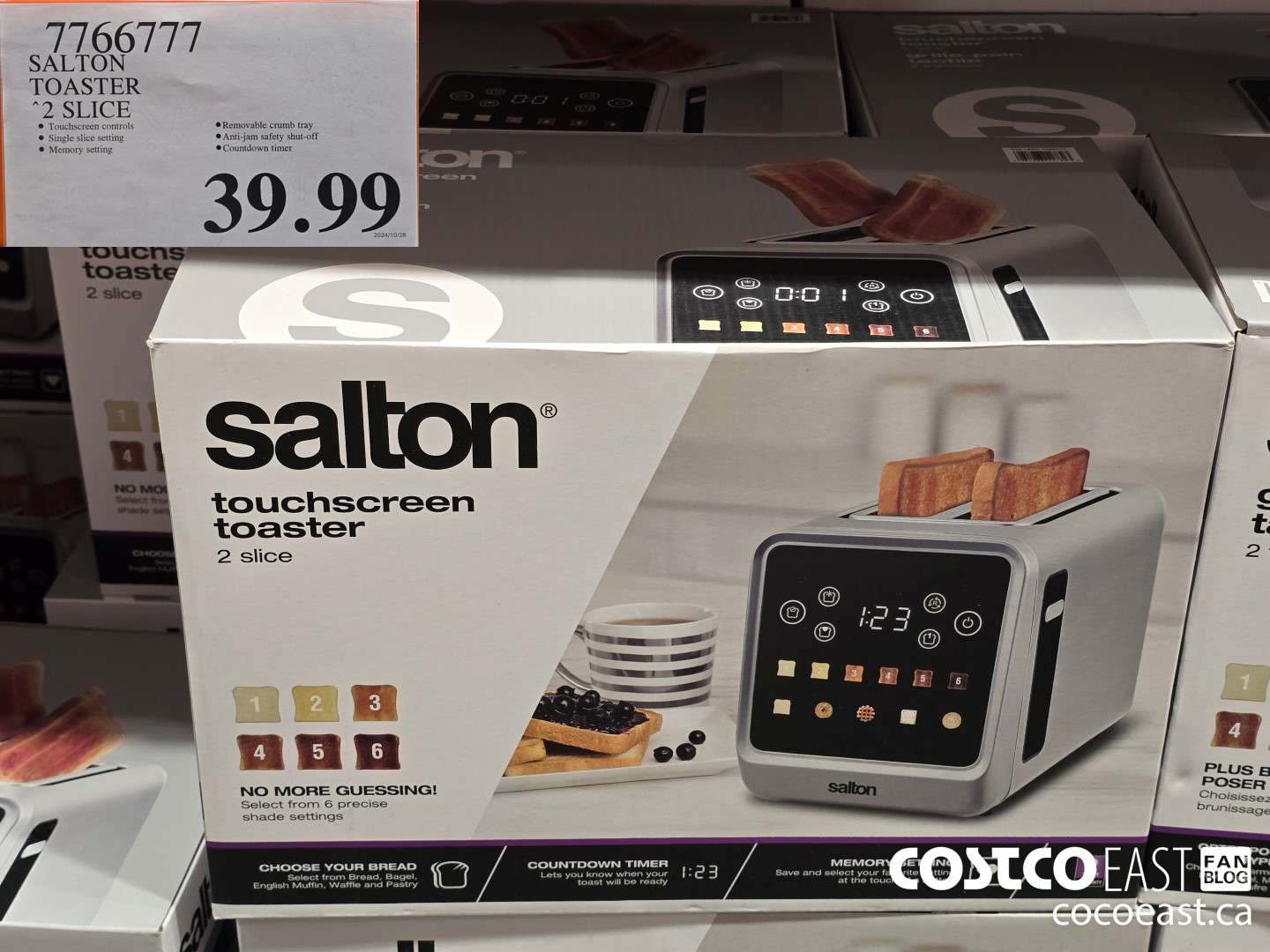 7766777 SALTON TOASTER 2 SLICE $39.99