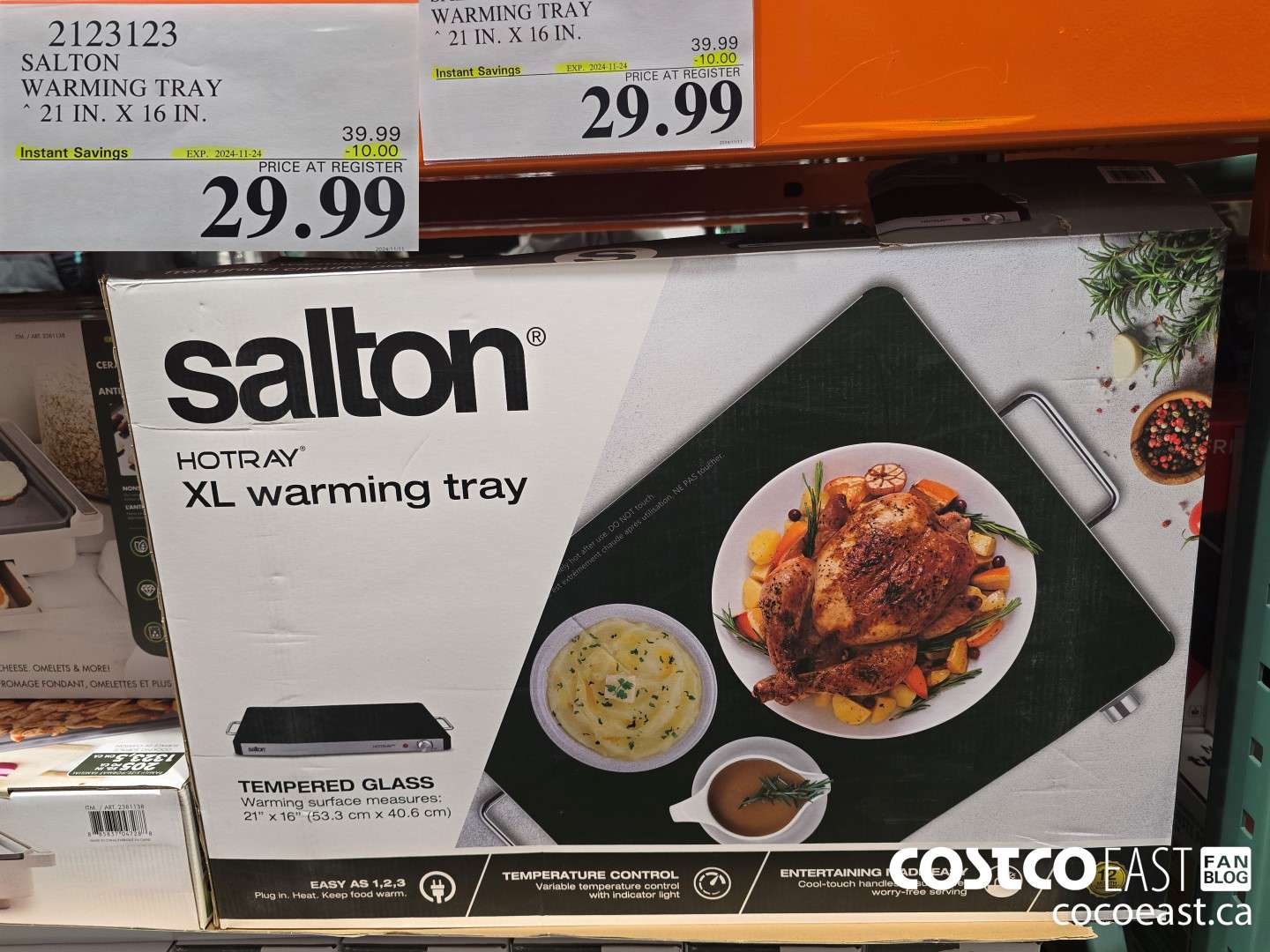 2123123 SALTON WARMING TRAY 21 IN x 16 IN ($10.00 INSTANT SAVINGS EXPIRES ON 2024-11-24) $29.99