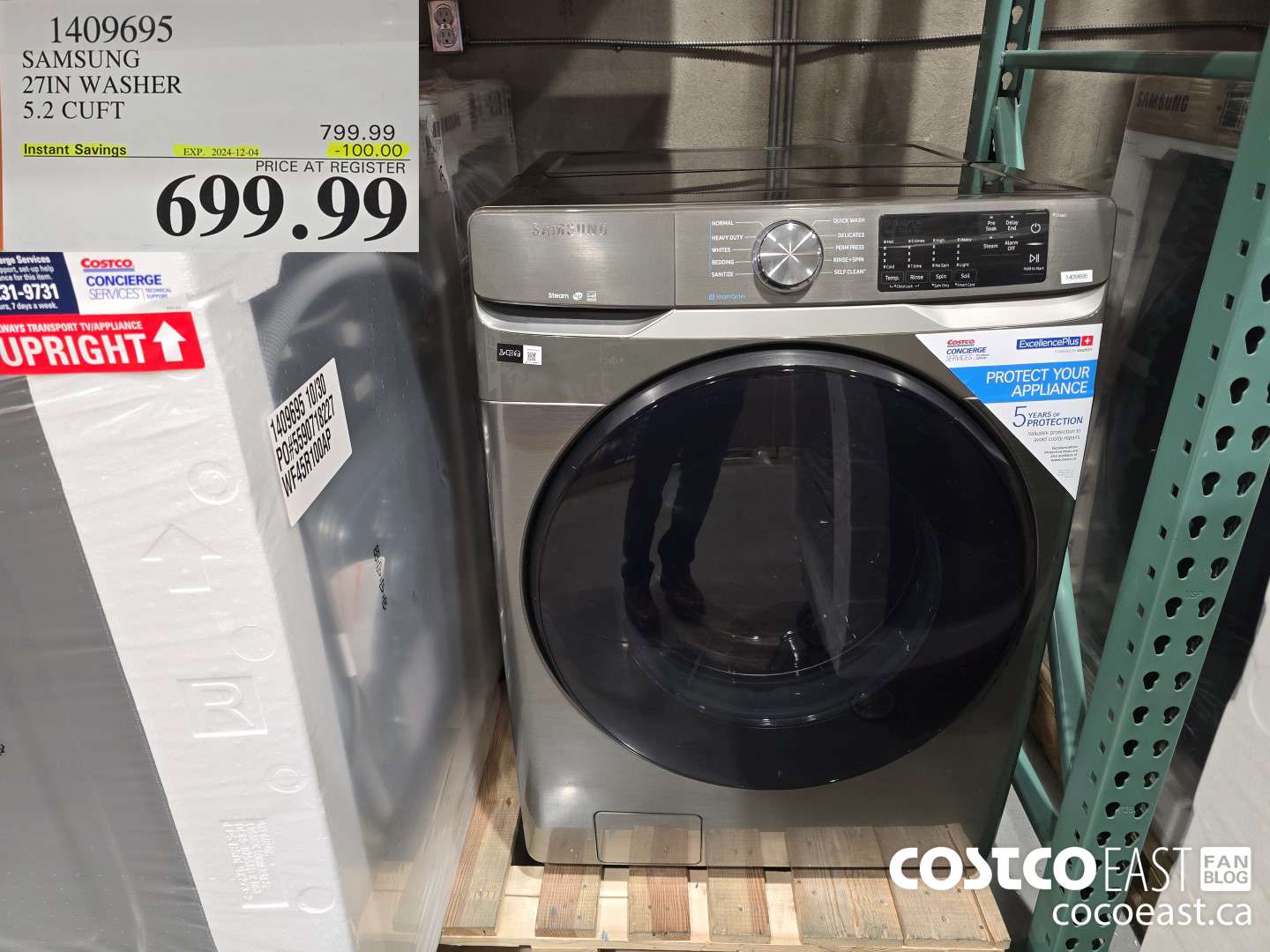 1409695 SAMSUNG 27IN WASHER 5.2 CUFT ($100.00 INSTANT SAVINGS EXPIRES ON 2024-12-04) $699.99