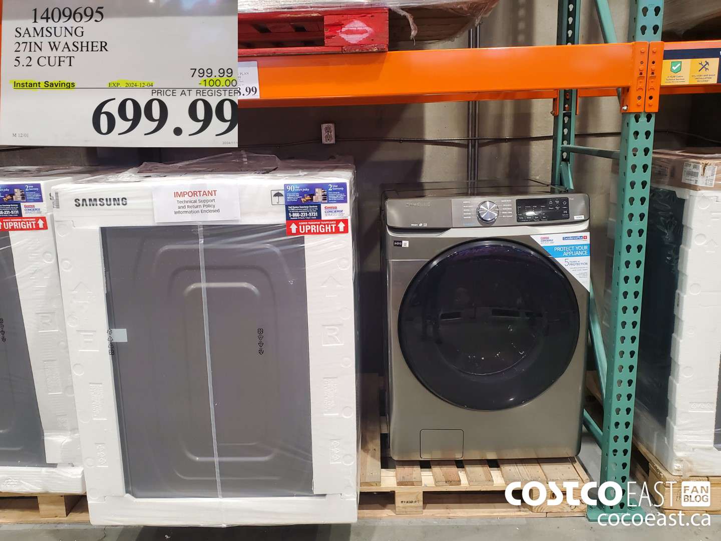 1409695 SAMSUNG 27IN WASHER 5.2 CUFT ($100.00 INSTANT SAVINGS EXPIRES ON 2024-12-04) $699.99