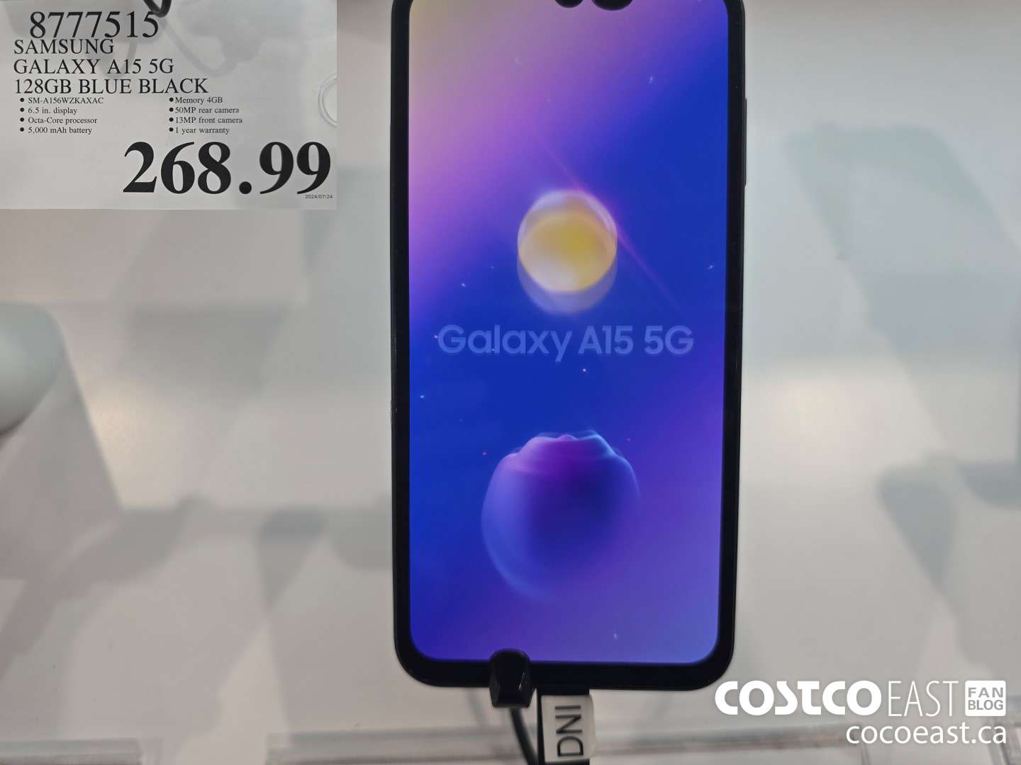 8777515 SAMSUNG GALAXY A15 5G 128GB BLUE BLACK $268.99