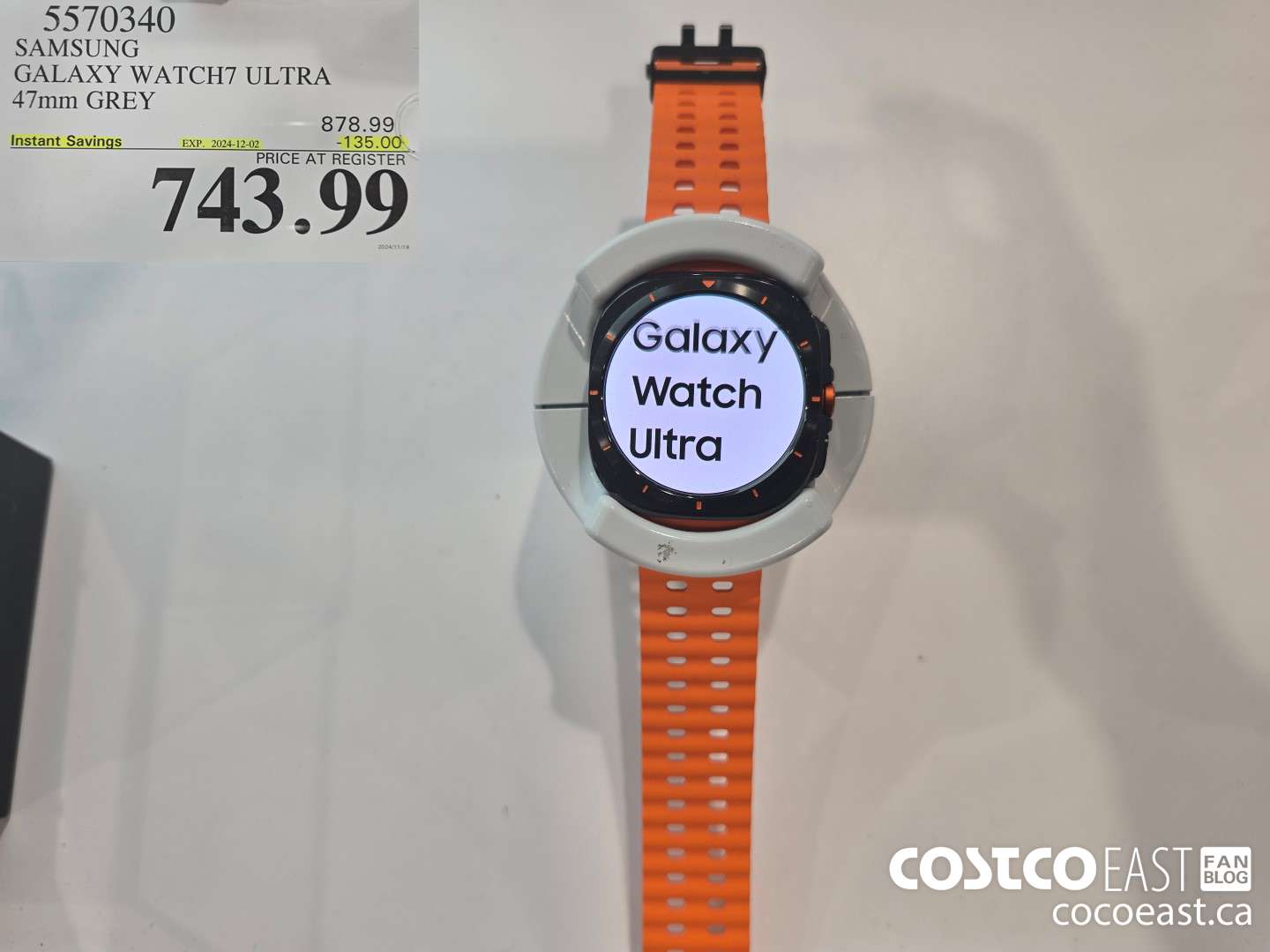 5570340 SAMSUNG GALAXY WATCH7 ULTRA 47mm GREY ($135.00 INSTANT SAVINGS EXPIRES ON 2024-12-02) $743.99
