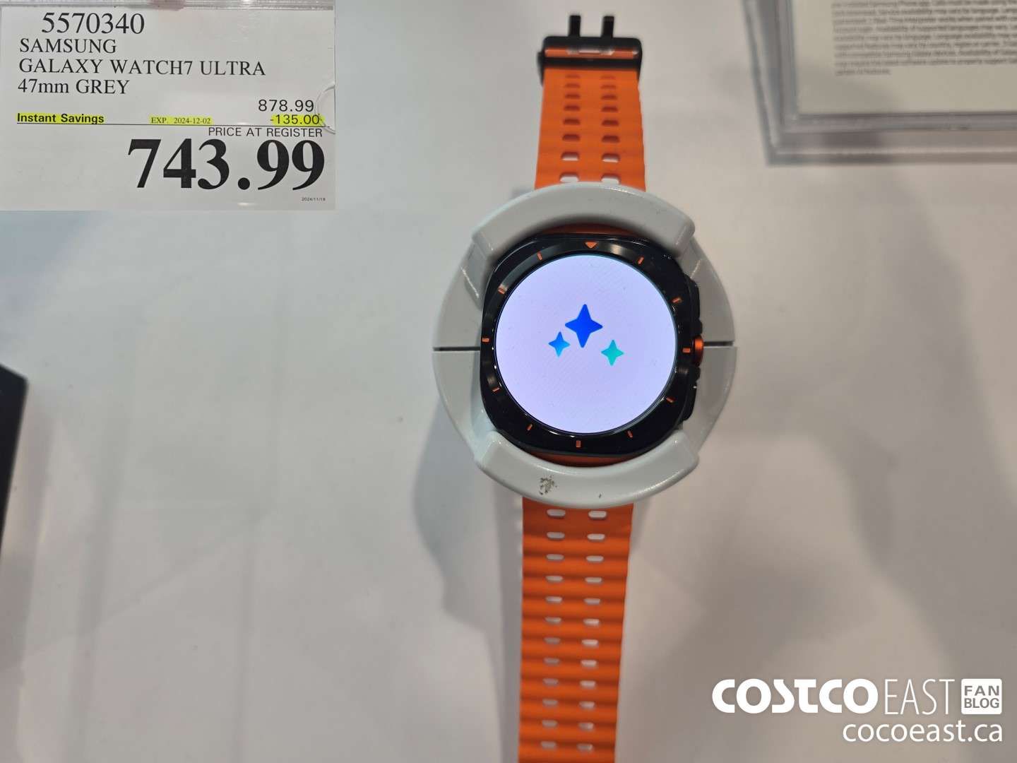 5570340 SAMSUNG GALAXY WATCH7 ULTRA 47mm GREY ($135.00 INSTANT SAVINGS EXPIRES ON 2024-12-02) $743.99