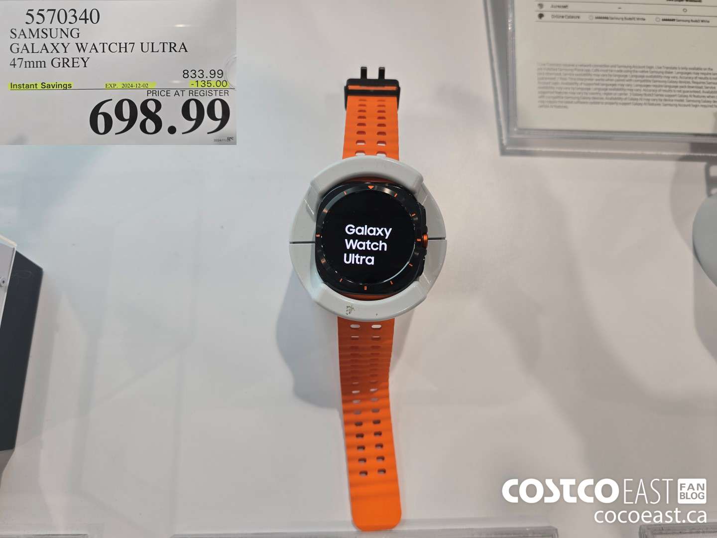 5570340 SAMSUNG GALAXY WATCH7 ULTRA 47mm GREY ($135.00 INSTANT SAVINGS EXPIRES ON 2024-12-02) $698.99