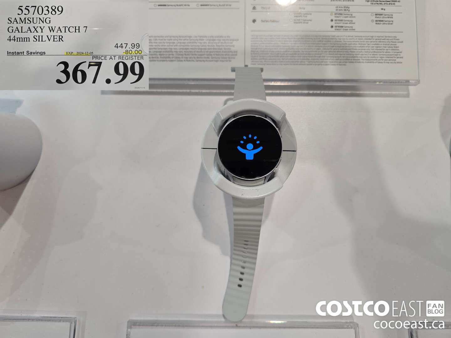 5570389 SAMSUNG GALAXY WATCH 7 44mm Silver ($80.00 INSTANT SAVINGS EXPIRES ON 2024-12-05) $367.99