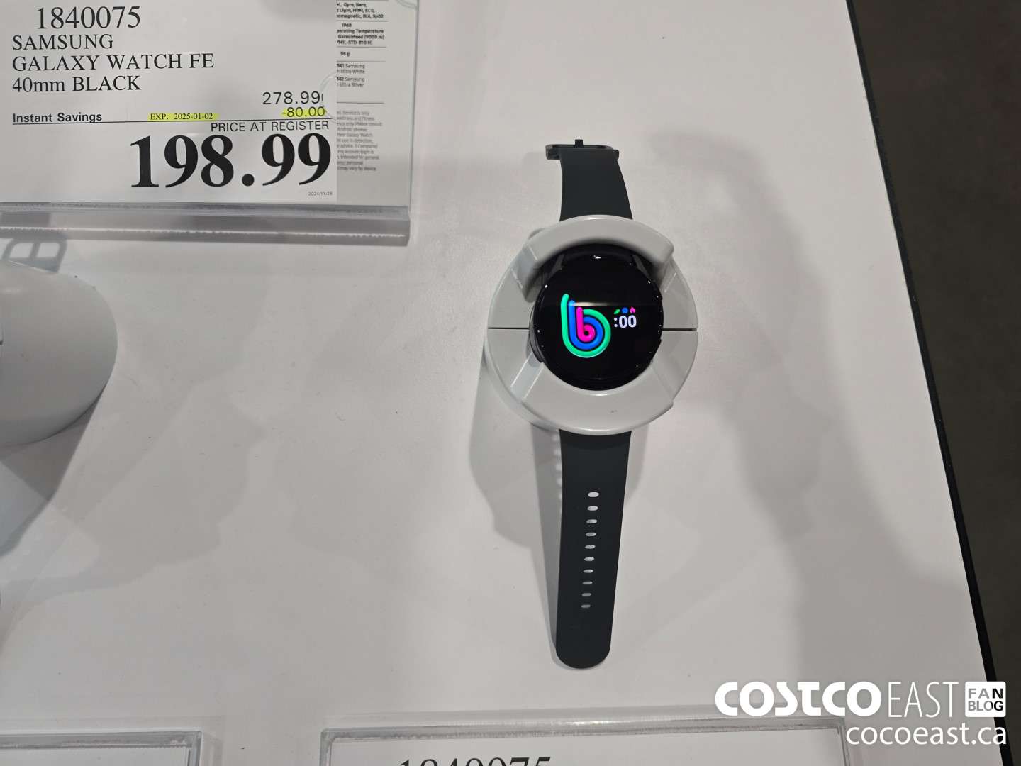 1840075 SAMSUNG GALAXY WATCH FE 40mm Black (EXPIRES ON 2025-01-02) $80.00