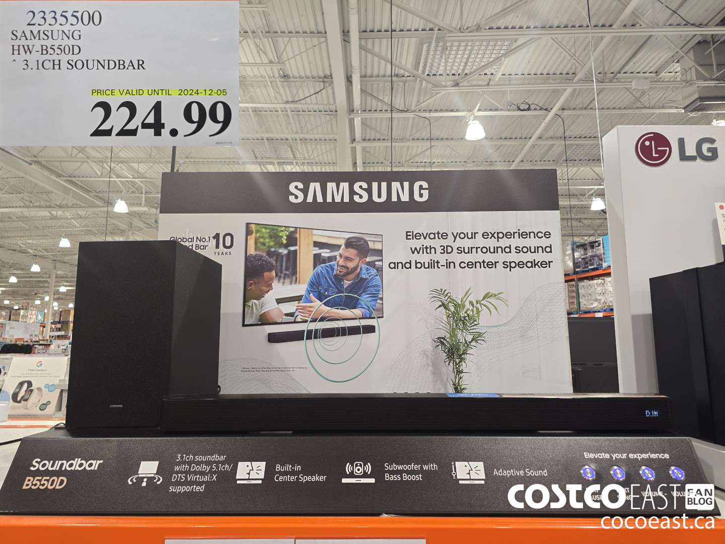 2335500 SAMSUNG HW-B550D SOUNDBAR 3.1 CH $224.99