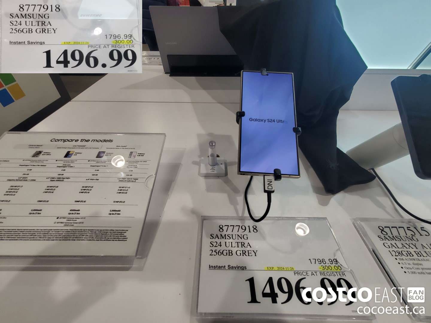 8777918 SAMSUNG S24 ULTRA 256GB GREY ($300.00 INSTANT SAVINGS EXPIRES ON 2024-11-24) $1496.99