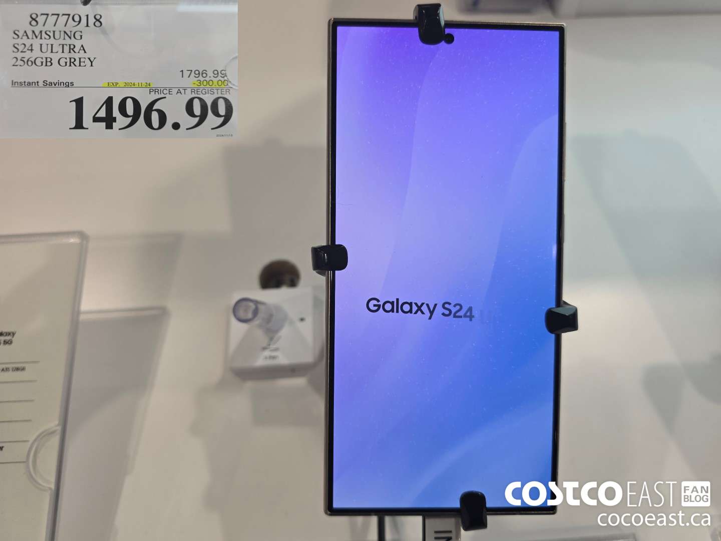 8777918 SAMSUNG S24 ULTRA 256GB GREY ($300.00 INSTANT SAVINGS EXPIRES ON 2024-11-24) $1496.99